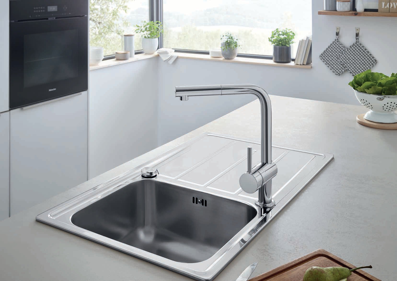 Мойка для кухни из нержавеющей стали врезная grohe